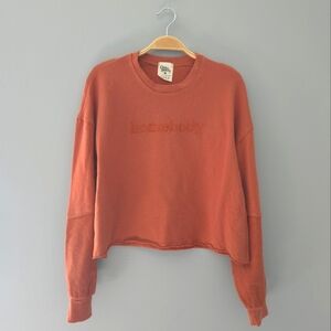 French Terry Long Sleeve Crewneck Cropped T-shirt Sweater
